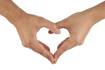 Image showing two hands make heart shape