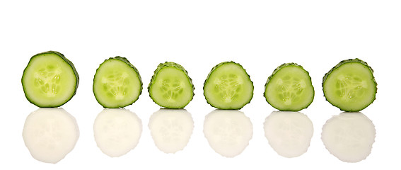 Image showing Green Cucumber sliced