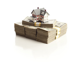 Image showing Small House on Stacks of Hundred Dollar Bills