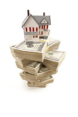 Image showing Small House on Stacks of Hundred Dollar Bills