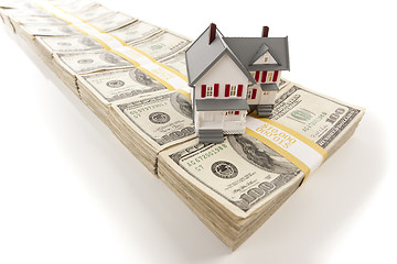 Image showing Small House on Stacks of Hundred Dollar Bills