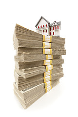 Image showing Small House on Stacks of Hundred Dollar Bills