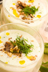 Image showing Tarator - traditional bulgarian cold summer soup