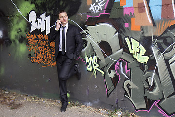 Image showing Businessman talking on the phone.
