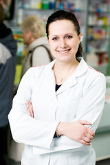 Image showing Pharmacy chemist woman in drugstore