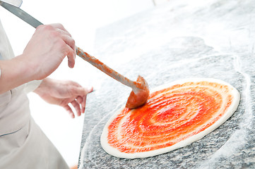 Image showing Pizza preparartion