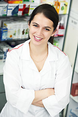 Image showing Pharmacy chemist woman in drugstore