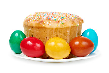 Image showing easter cake with eggs