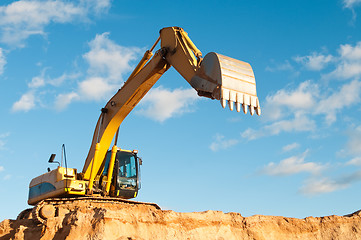 Image showing track-type loader excavator at construction area