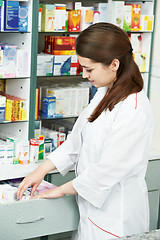 Image showing Pharmacy chemist woman in drugstore