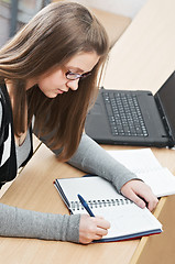 Image showing beauty student girl studying