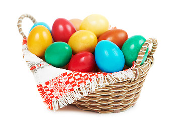 Image showing easter eggs in basket