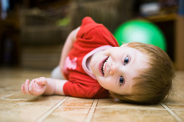 Image showing Cheerful laughing girl child