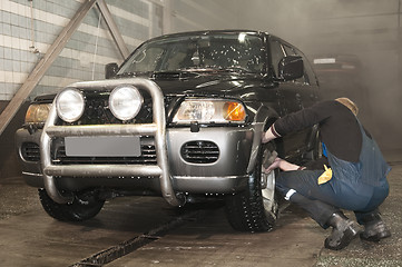 Image showing manual car washing