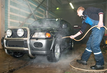 Image showing manual car washing