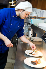 Image showing chef at decoration food