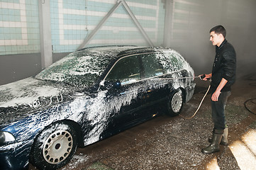 Image showing manual car washing