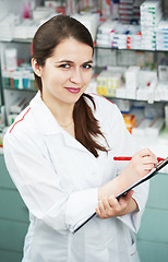Image showing Pharmacy chemist woman in drugstore