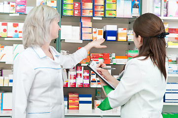 Image showing Pharmacy chemist women in drugstore