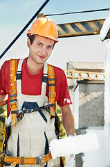 Image showing builder facade painter worker