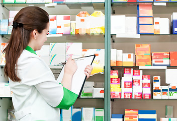 Image showing Pharmacy chemist woman in drugstore