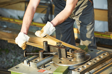 Image showing Bending reinforcement metal rebar rods