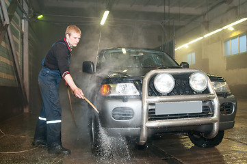 Image showing manual car washing