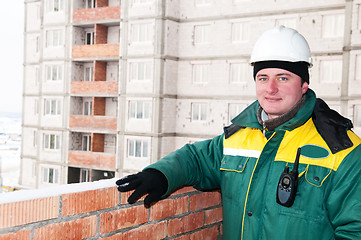 Image showing smiling builder worker foreman