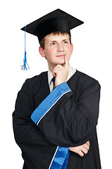 Image showing thinking graduate student