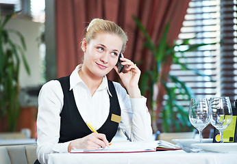 Image showing restaurant manager woman at work place
