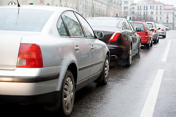 Image showing Car traffic during the rush hour