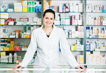 Image showing Pharmacy chemist woman in drugstore