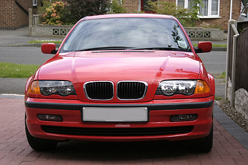 Image showing front of a red car