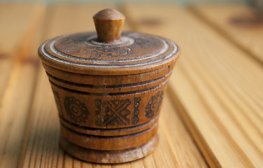 Image showing Wood salt-cellar