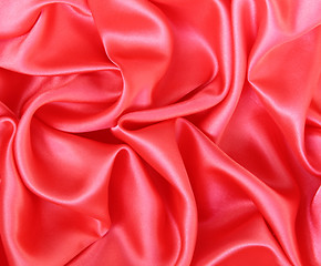 Image showing Smooth Red Silk as background 