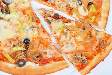 Image showing seafood pizza