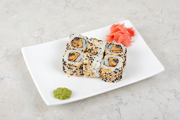 Image showing Sushi with sesame