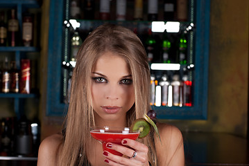 Image showing Girl with cocktail