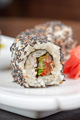 Image showing Sushi with sesame