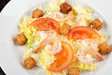 Image showing tiger shrimps salad