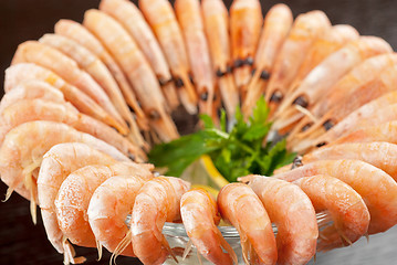 Image showing shrimps with lemon