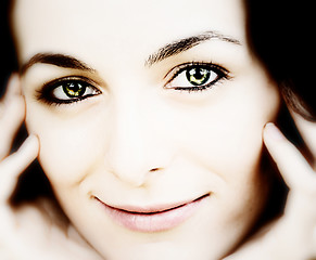 Image showing Woman with green eyes