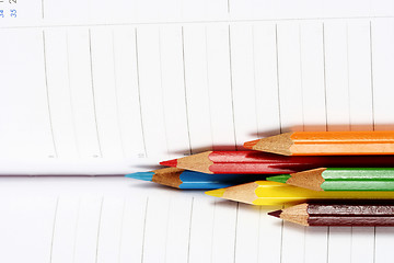 Image showing Color pencil and agenda