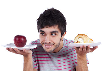 Image showing young man food decision 