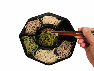 Image showing Eating soba