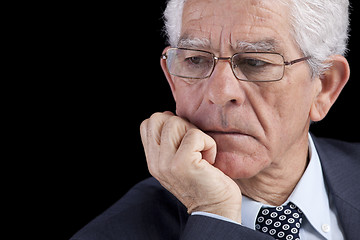 Image showing Senior businessman thinking