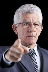 Image showing Powerful businessman pointing