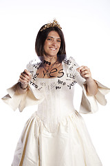 Image showing Bride saying YES to marriage