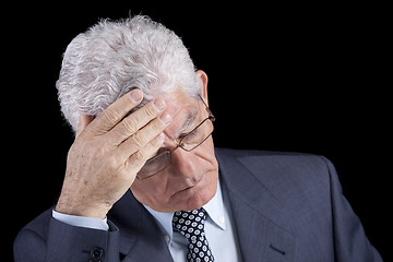 Image showing Headache on a senior businessman