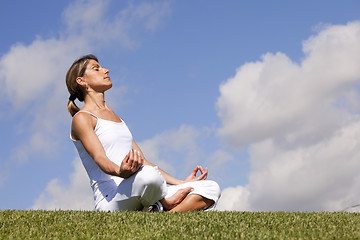 Image showing Yoga at the nature